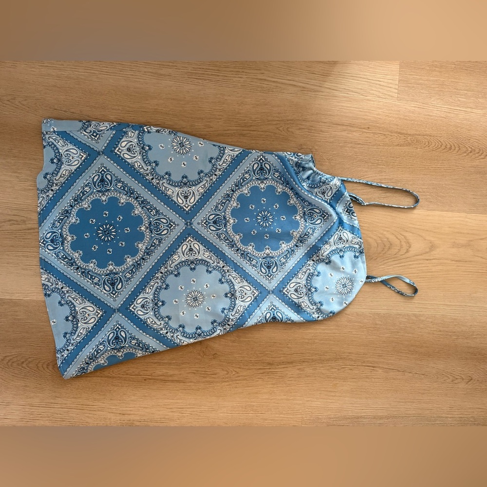 Blue Bandana Print Dress